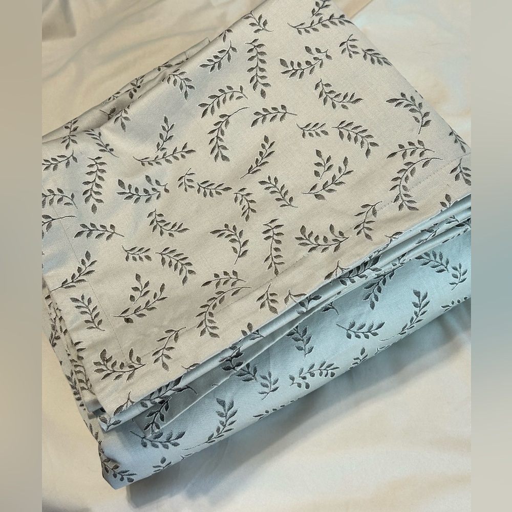 Portier & Dunn Queen Duvet Set leafy vine Egyptian Cotton Sateen St. Geneve